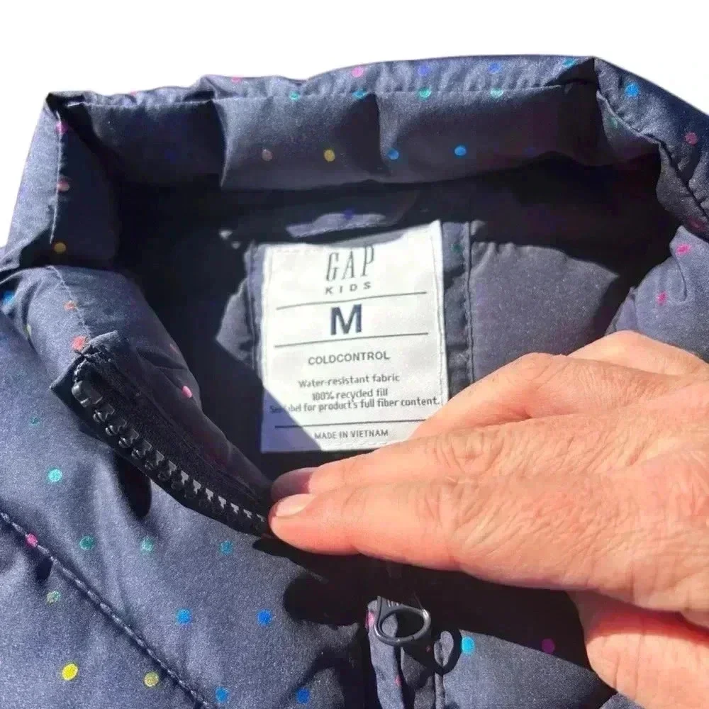 Gap Kids M (8-9yo) Cold Control Water Resistant blue puffer vest.
